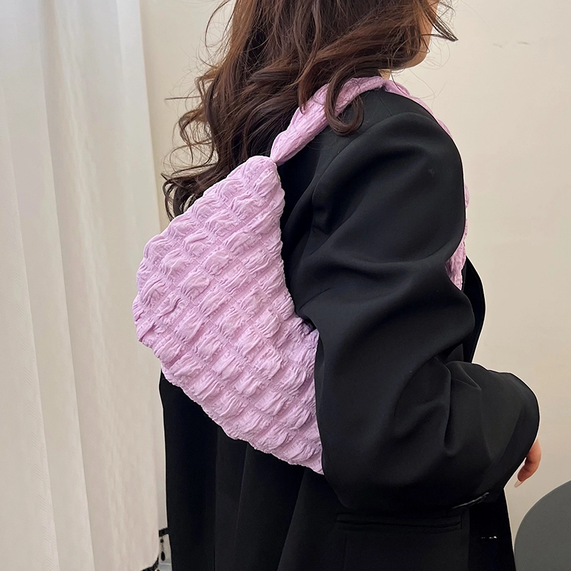 米囹 精致纯色柔美范 小众复古可爱风 轻便女款 轻盈 拎包 小号 青少年 玫红色/白色/粉红色/紫色/黑色