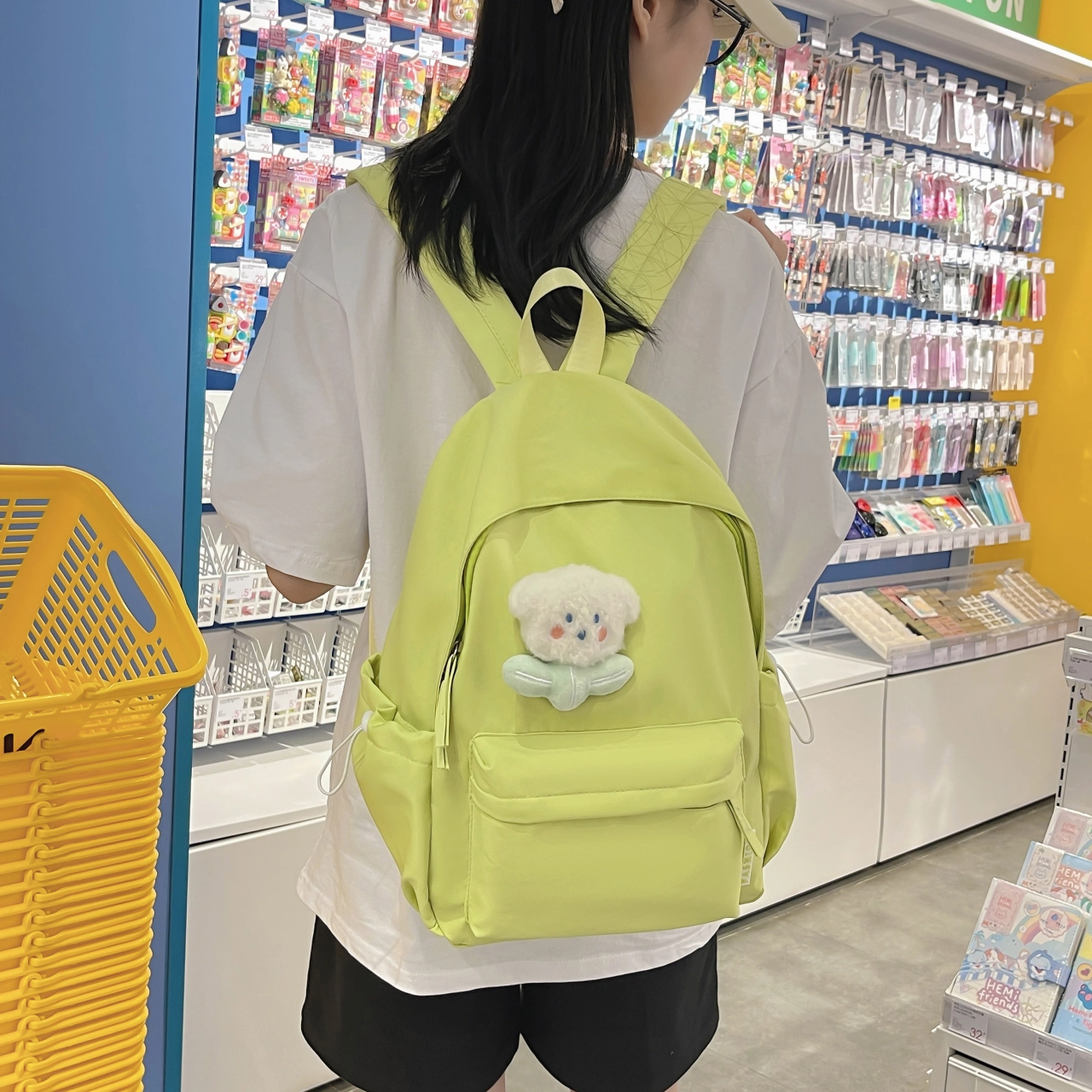 米囹 时尚简约学院风百搭 尼龙 背包双肩包 女款 多色