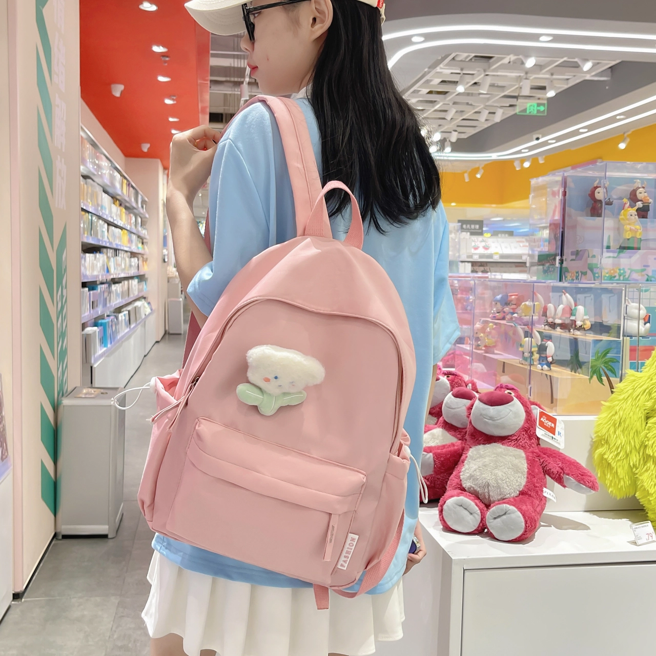 米囹 时尚简约学院风百搭 尼龙 背包双肩包 女款 多色