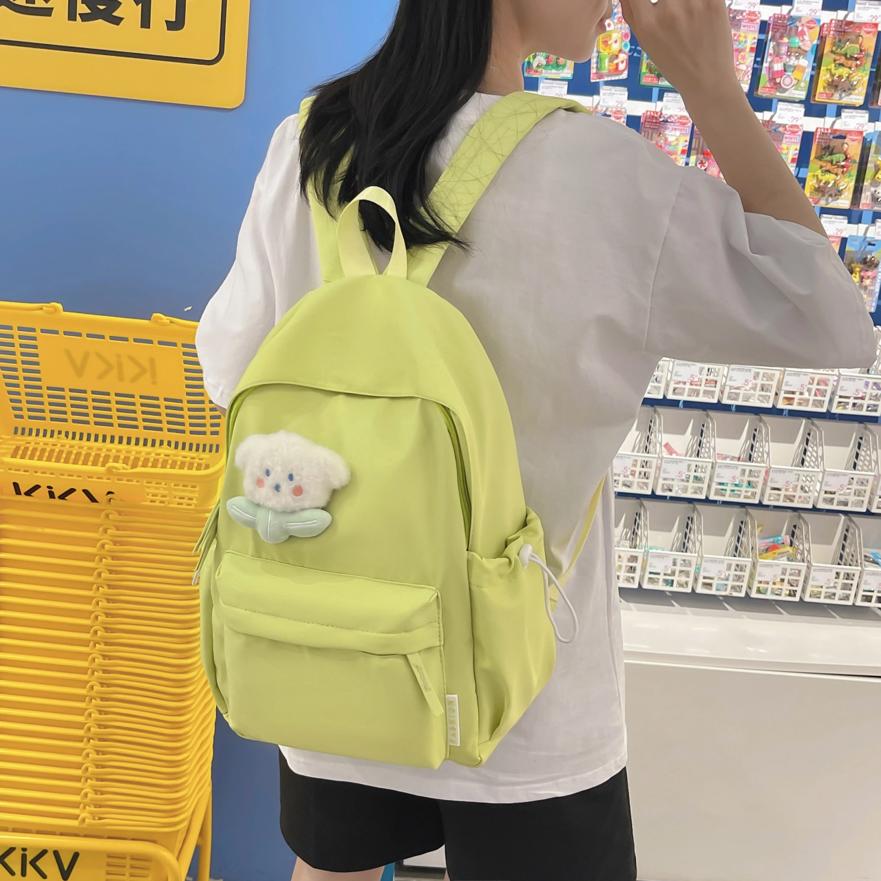 米囹 时尚简约学院风百搭 尼龙 背包双肩包 女款 多色