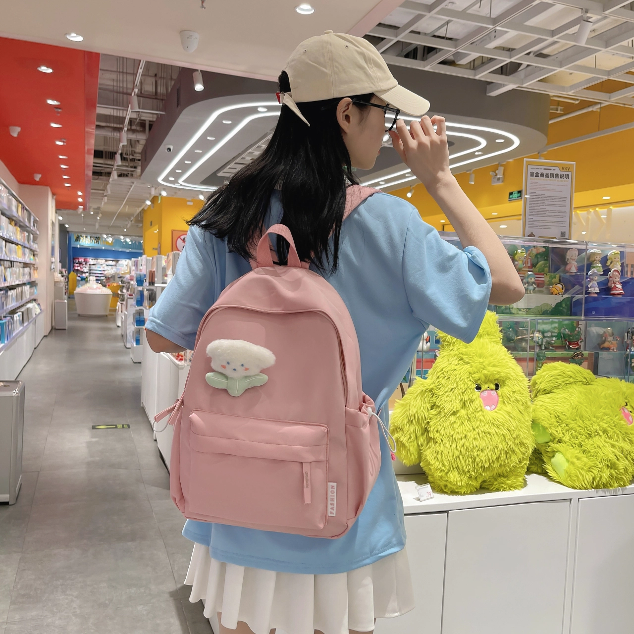 米囹 时尚简约学院风百搭 尼龙 背包双肩包 女款 多色