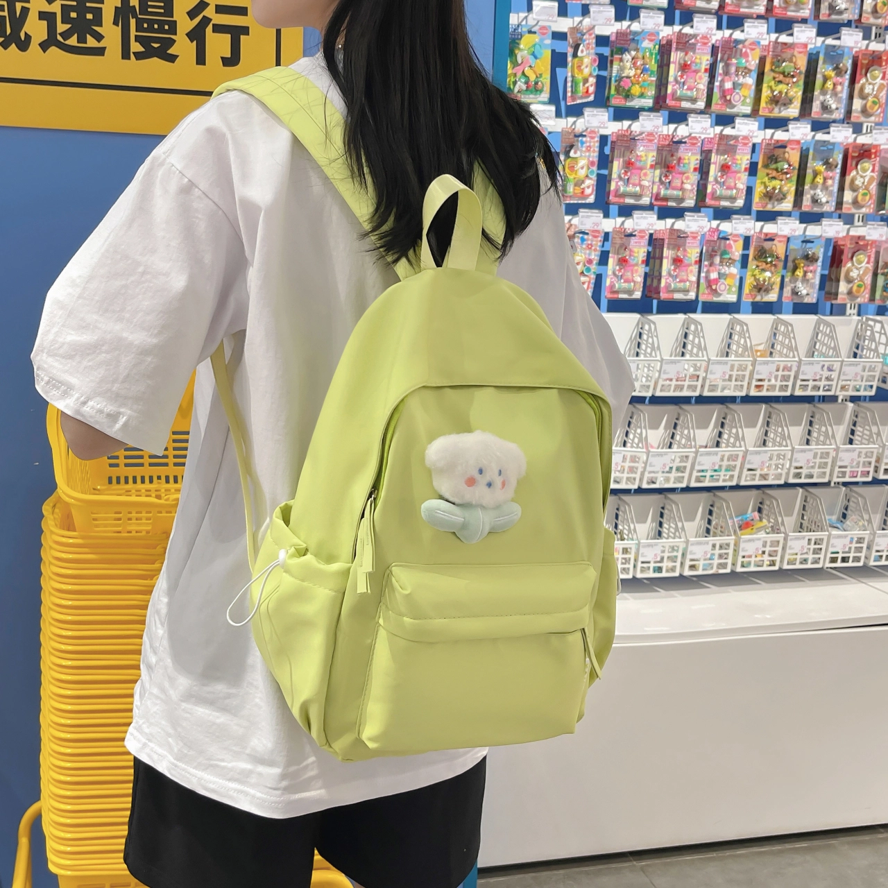 米囹 时尚简约学院风百搭 尼龙 背包双肩包 女款 多色