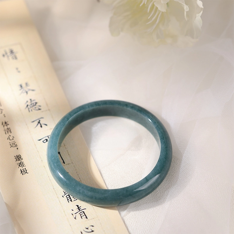 清雪 蓝水 仙气 平安镯 正圈 新中式国潮轻奢高级 小众复古 糯种 手镯 女款