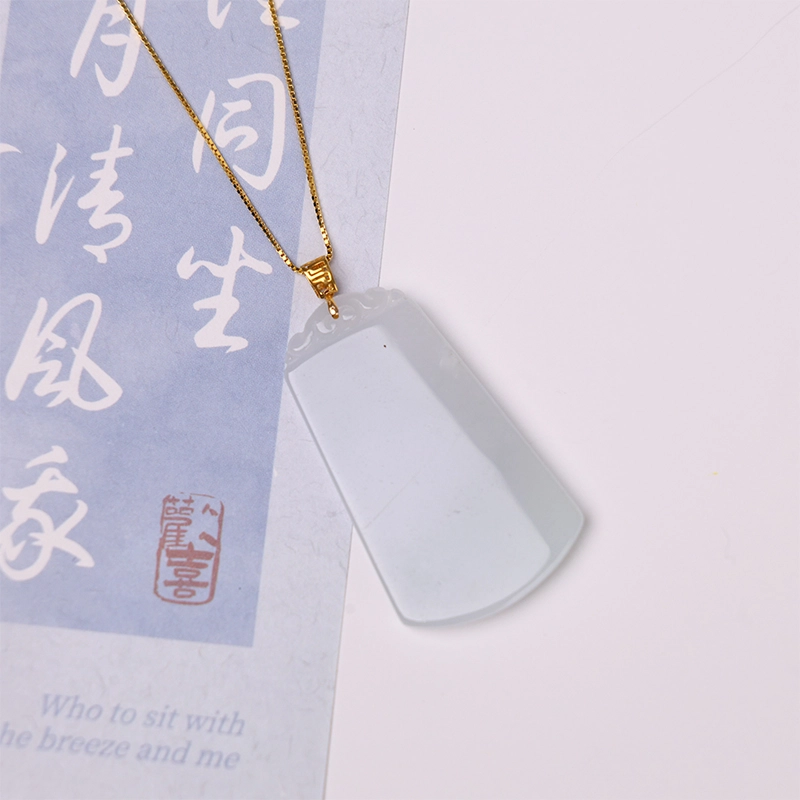 清雪 无事牌 平安无事 国潮国风新中式 大方个性小众 糯种 翡翠项链 男女同款情侣款