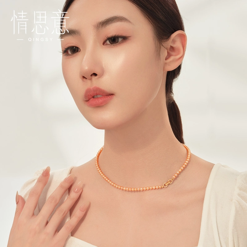 情思意 橘辉珠韵简约百搭小众精致感 珍珠 项链 女款