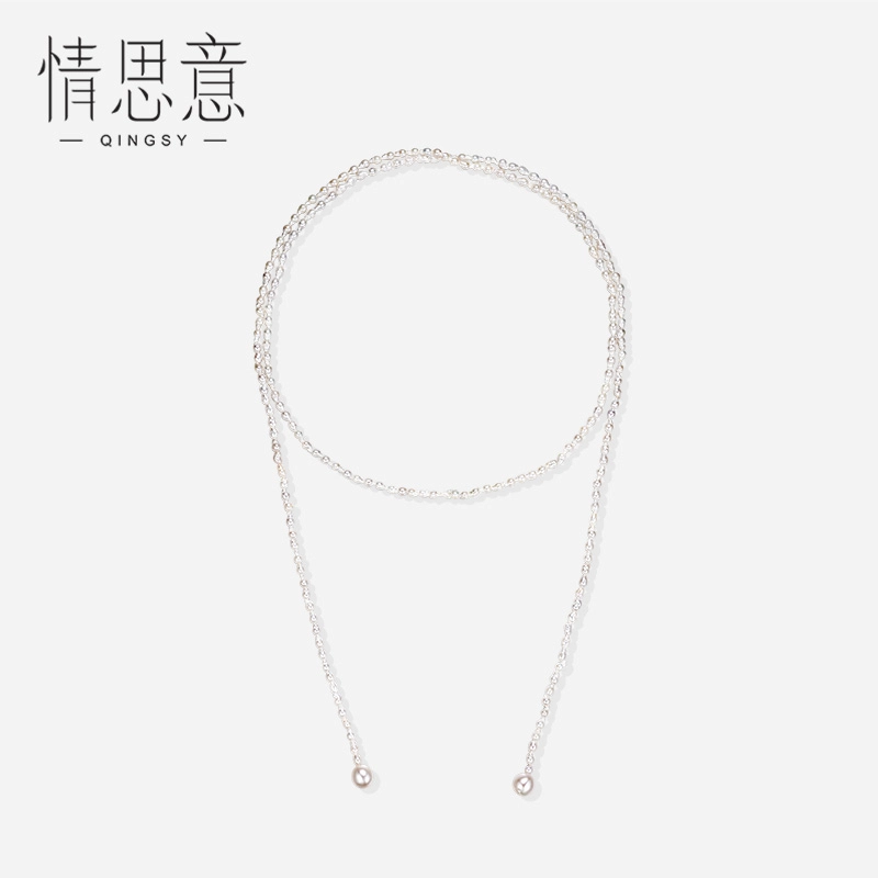 情思意 叠戴毛衣链轻奢小众配饰 珍珠 项链 女款
