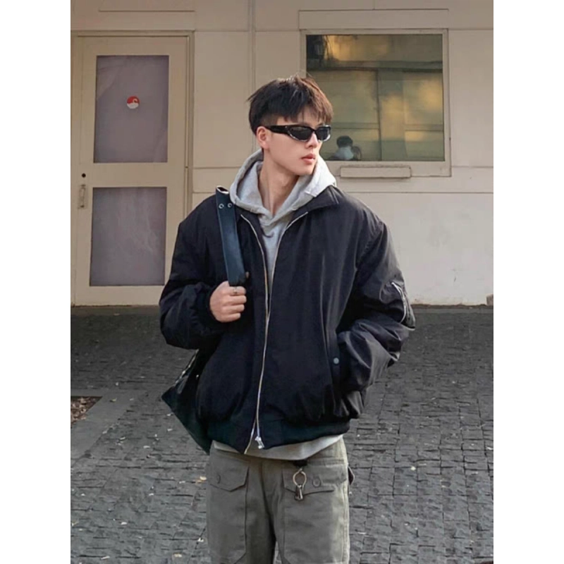 悍戈 美式复古宽松休闲翻领飞行外套男春夏季潮牌痞帅高级感夹克 男女同款