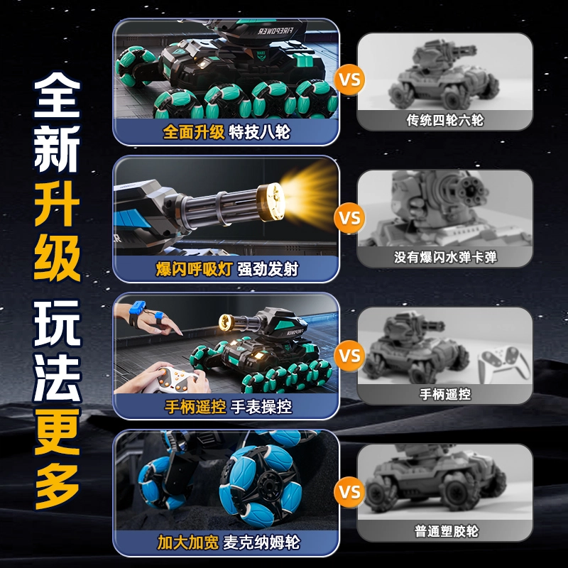 澳梦星 八轮特技 发射水弹坦克车 手势感应 遥控模型