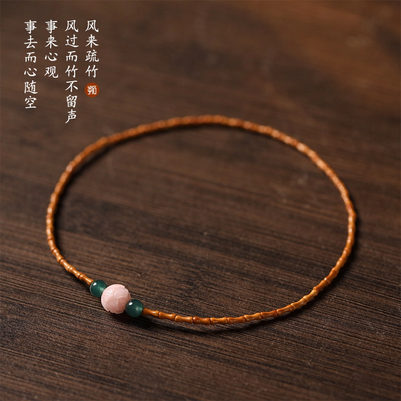 琉堇 幸运女孩好运莲花转运珠 时来运转叠戴佛珠链 清新淡雅小众精美串珠 新年礼盒装#好运 橄榄核 手串 男女同款情侣款