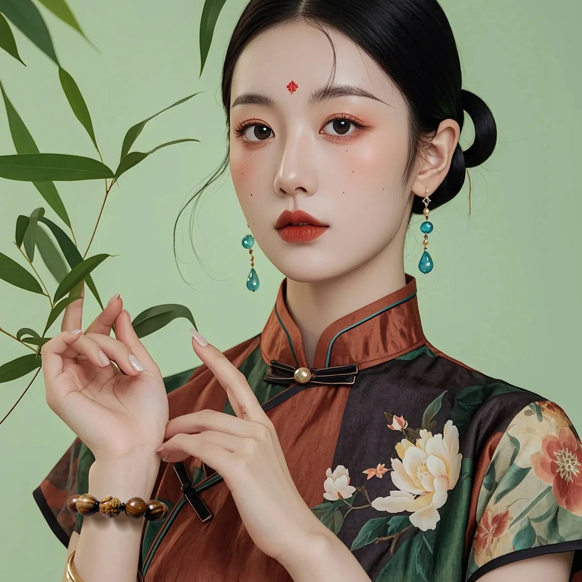 栖霞寺官方已祝福 琉堇 十二生肖文创 诸事顺利时来运转原木 文玩盘玩佛珠串 生日纪念日互赠送礼礼盒装 绿檀 手串 男女同款情侣款
