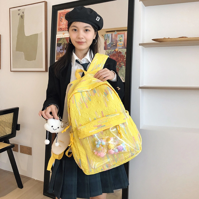尊梵 小清新休闲简约日常上课通勤时尚百搭 尼龙 双肩包 女款 白色/黑色/粉色/黄色