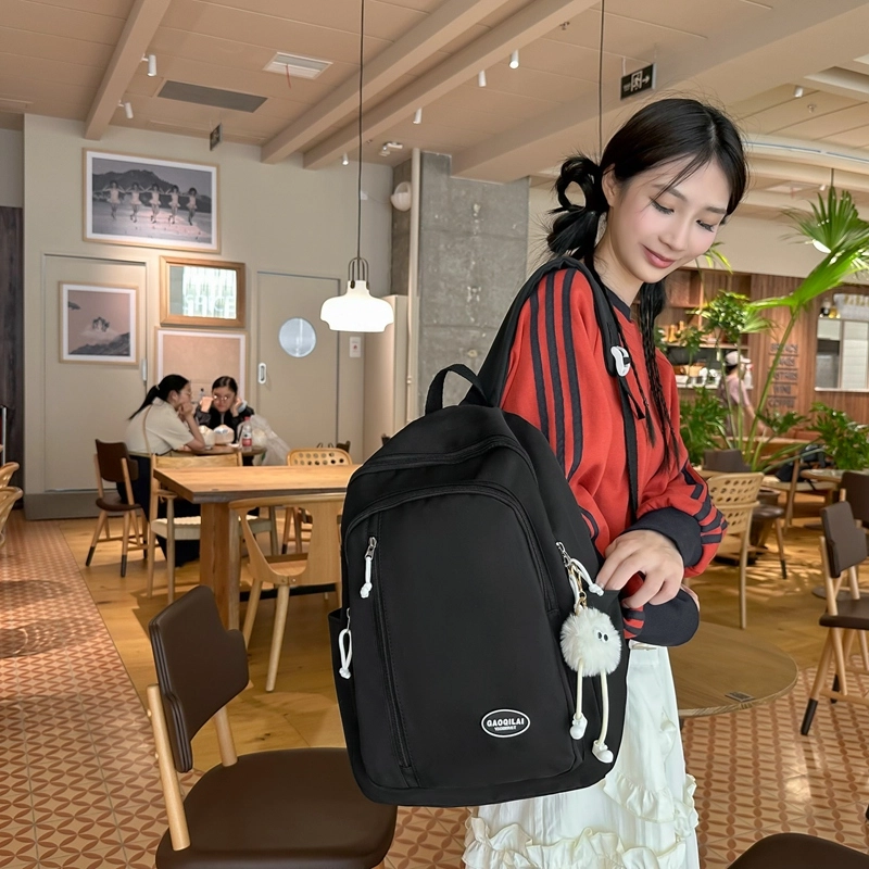 尊梵 潮流拉链清新图案纯色 尼龙 双肩包 女款 多色