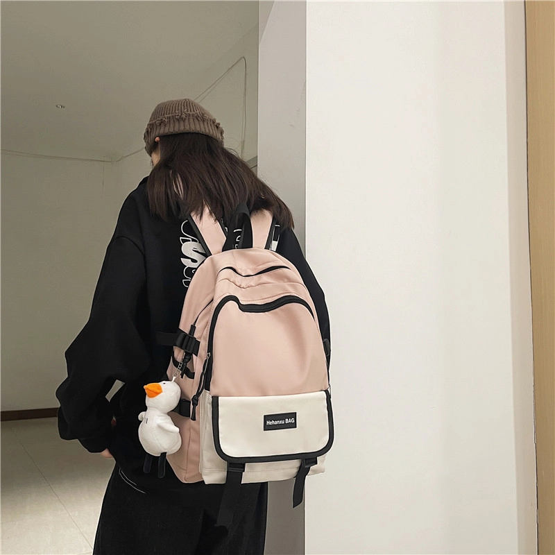 尊梵 小清新拉链 时尚双肩包 学生校园背包 尼龙 男女同款 多色