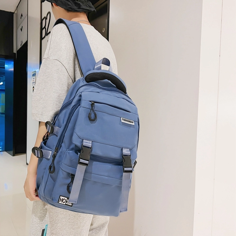 尊梵 日系工装风休闲简约时尚百搭学生通勤 尼龙 双肩包 白色/黑色/绿色/蓝色