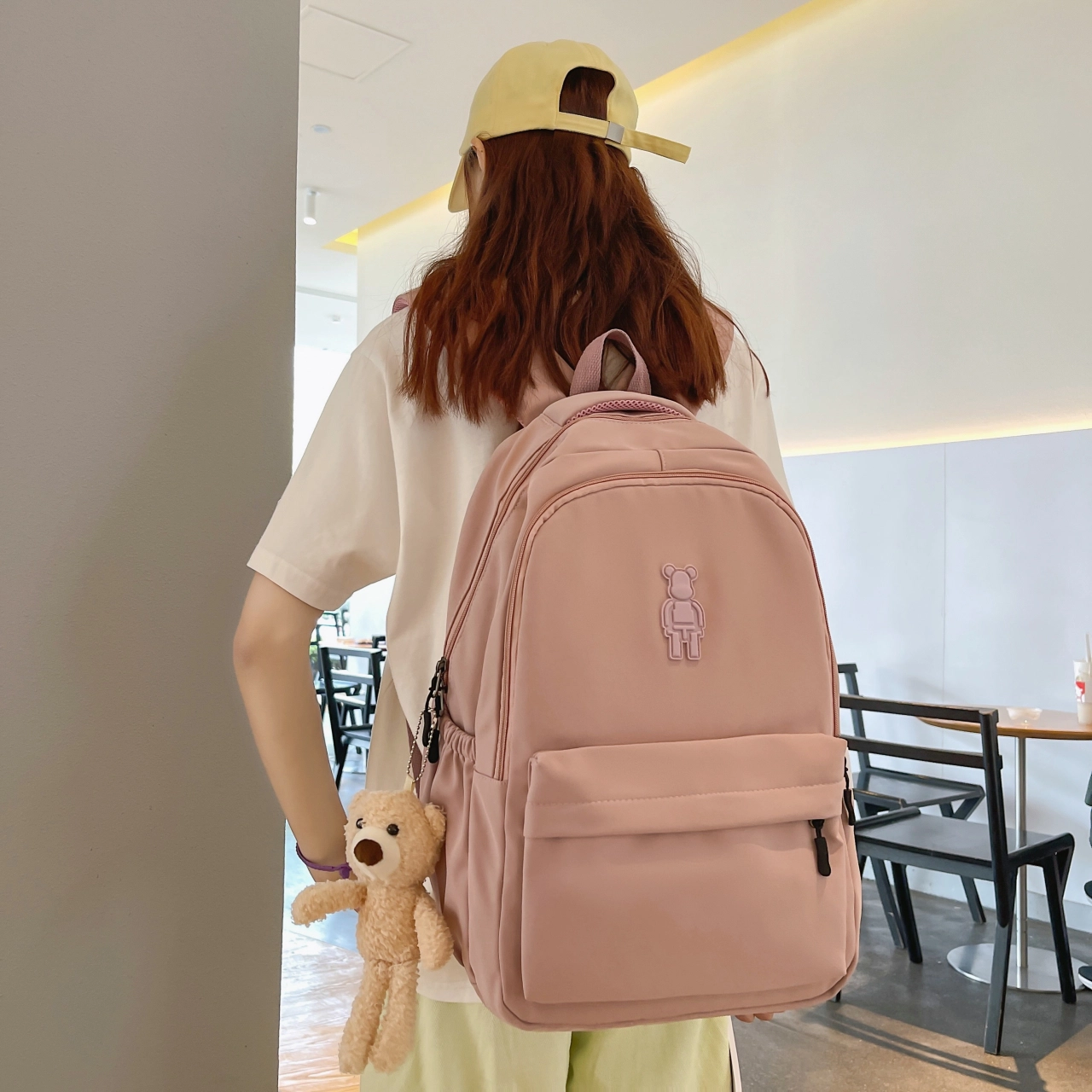 尊梵 多功能大容量多口袋校园 尼龙 双肩包 常规 男女同款情侣款 白色/黑色/粉色/绿色/蓝色