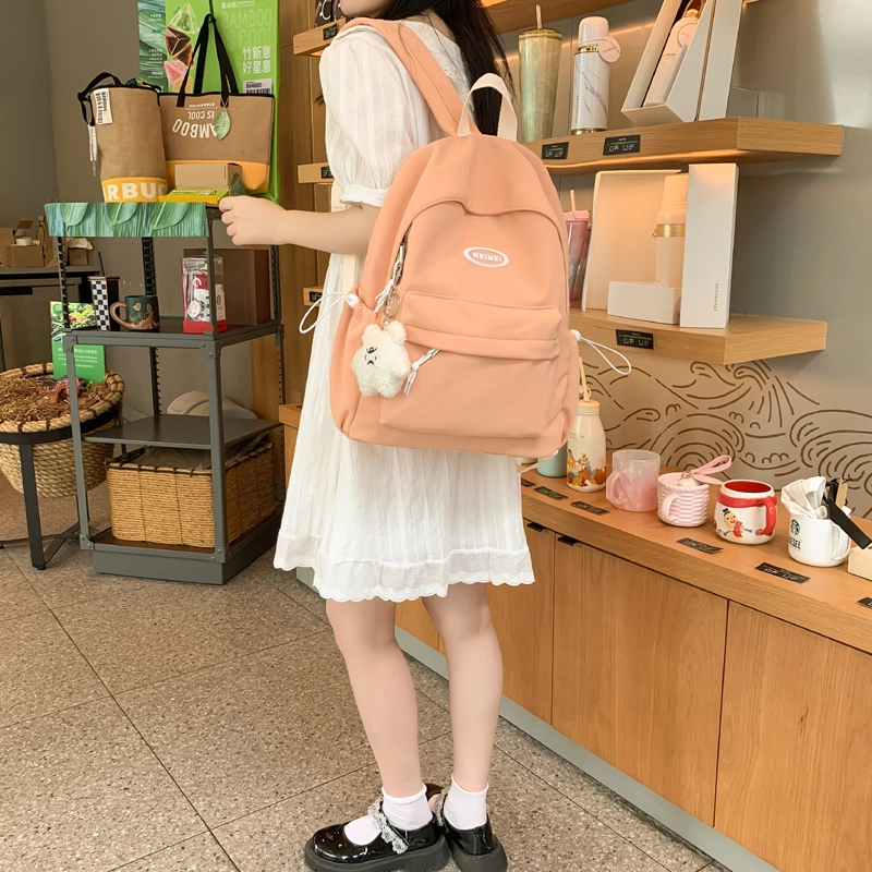 尊梵 休闲潮流简约百搭通勤纯色 尼龙 双肩包 女款 白色/黑色/紫色/桔色/绿色/蓝色