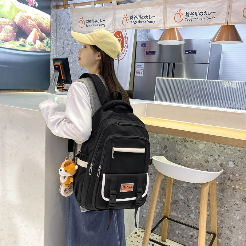 尊梵 休闲简约日常上课通勤时尚百搭 尼龙布 双肩包 女款 黑色/粉色/红色/绿色/蓝色