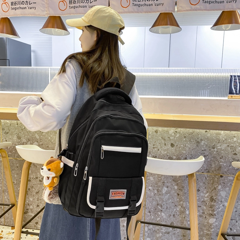 尊梵 休闲简约日常上课通勤时尚百搭 尼龙布 双肩包 女款 黑色/粉色/红色/绿色/蓝色