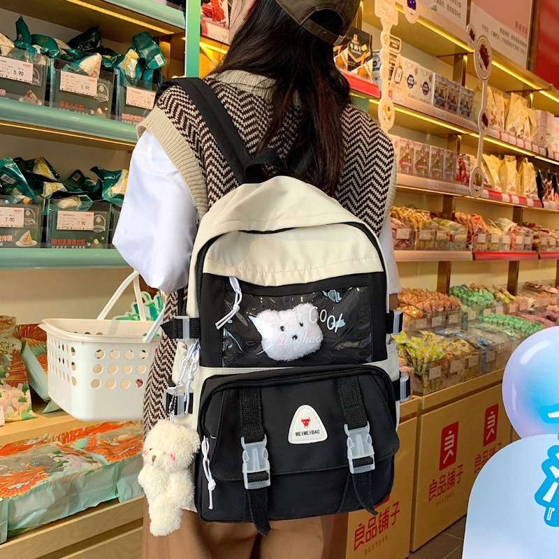 尊梵 小清新休闲简约百搭通勤 尼龙 双肩包 女款 黑色/紫色/绿色/蓝色/粉红色