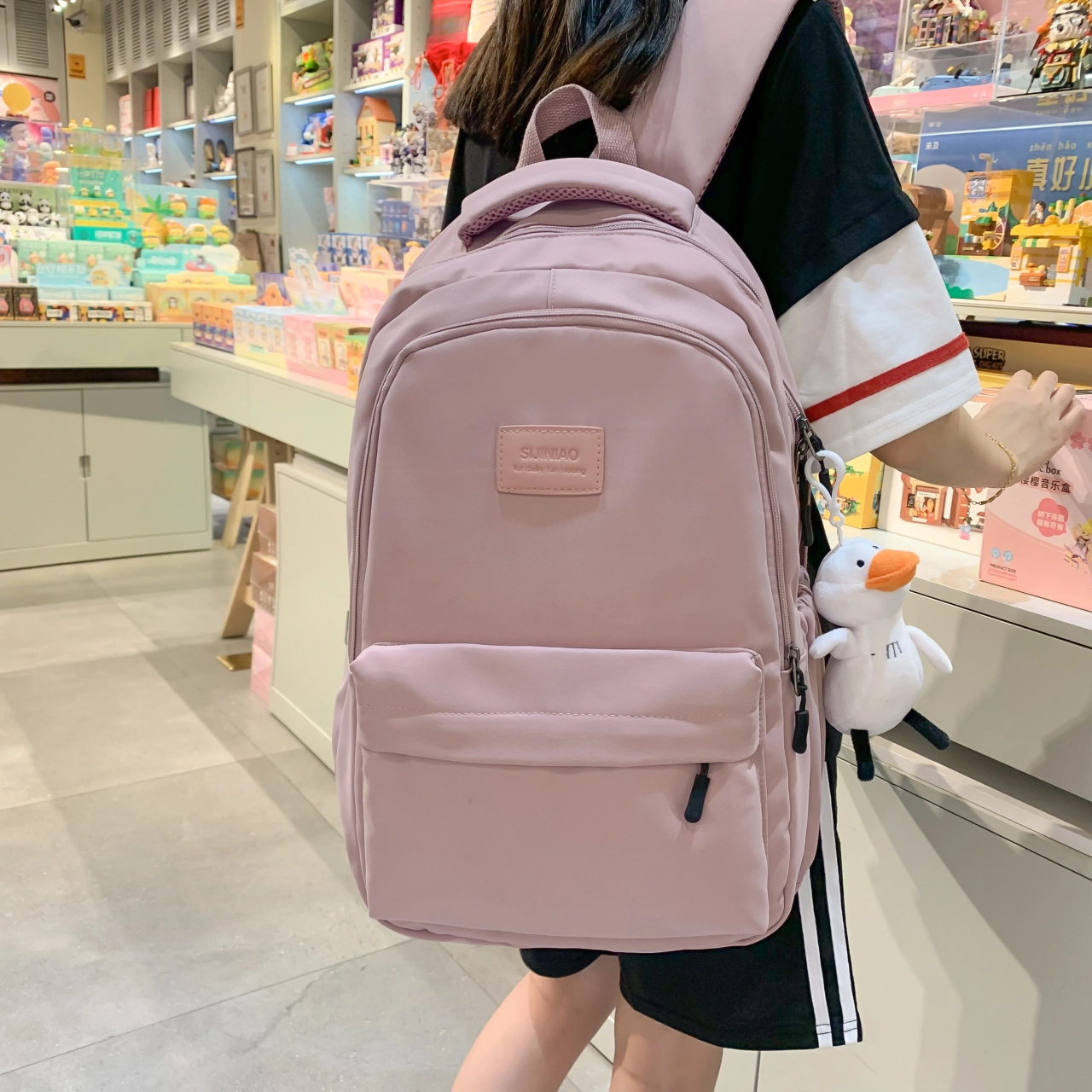 尊梵 多功能大容量多口袋拉链开合双肩包 尼龙 女款 多色