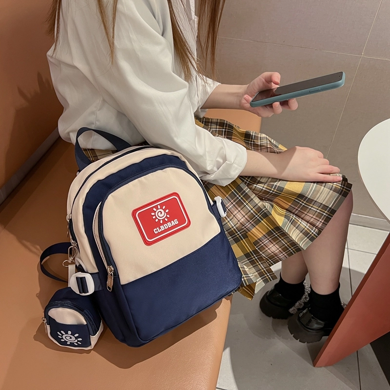 尊梵 小清新时尚校园大学生通勤背包 尼龙 双肩包 常规 女款 黑色/粉色/卡其色/蓝色