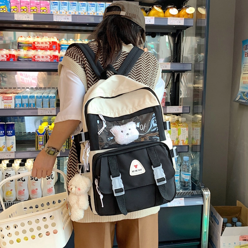 尊梵 小清新休闲简约百搭通勤 尼龙 双肩包 女款 黑色/紫色/绿色/蓝色/粉红色
