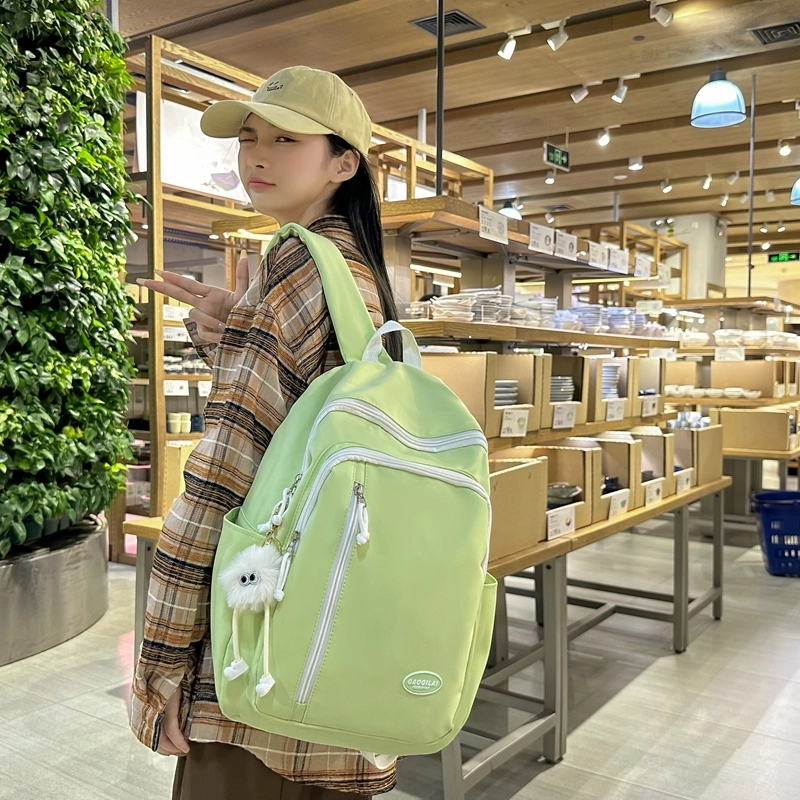 尊梵 潮流拉链清新图案纯色 尼龙 双肩包 女款 多色