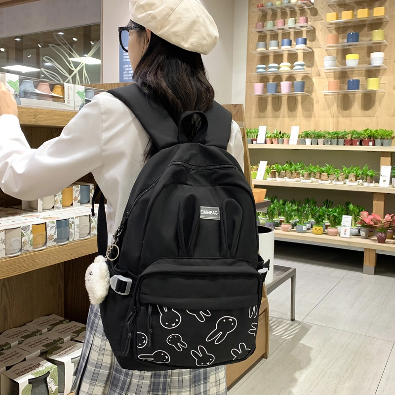 尊梵 甜美淑女时尚街头潮流休闲百搭 尼龙 双肩包 女款 黑色/紫色/绿色/蓝色/粉色