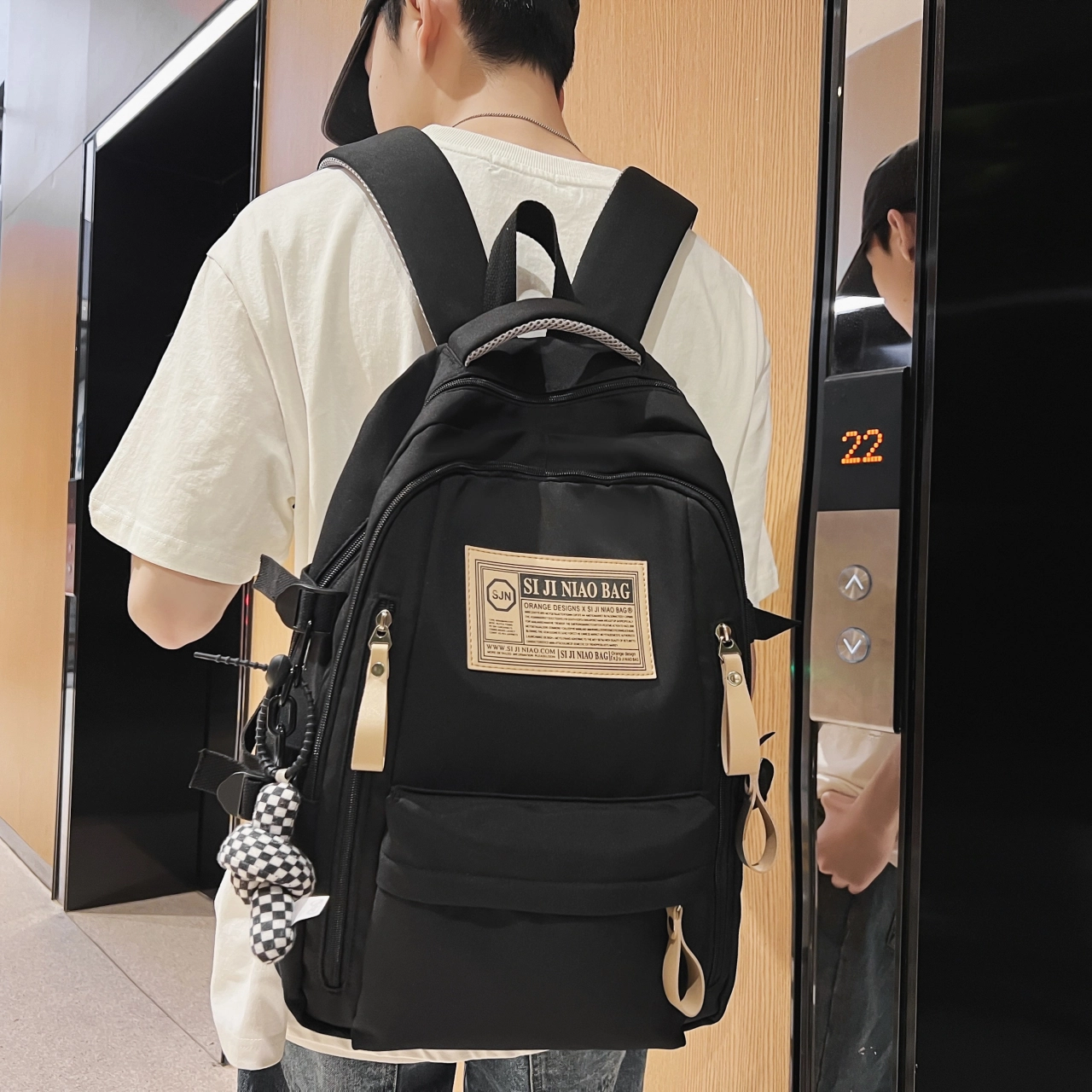 尊梵 多功能大容量多口袋 书包背包双肩包 尼龙 男女同款情侣款 多色