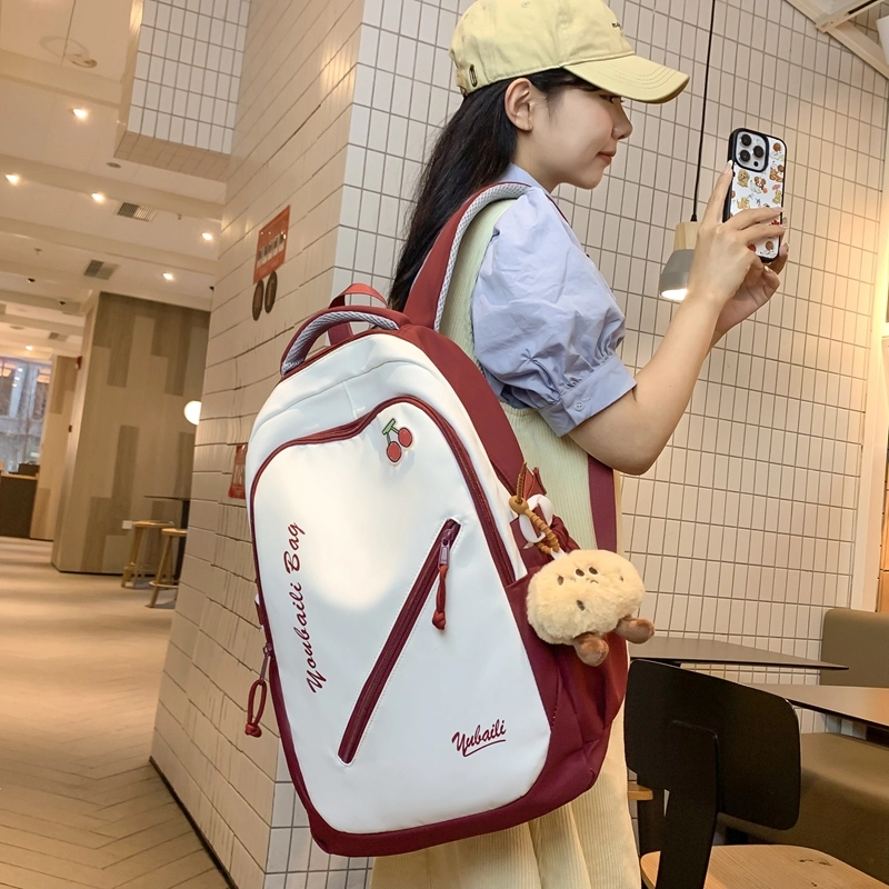 尊梵 多功能电脑大容量学生女大学生电脑多口袋 尼龙 双肩包 女款 多色