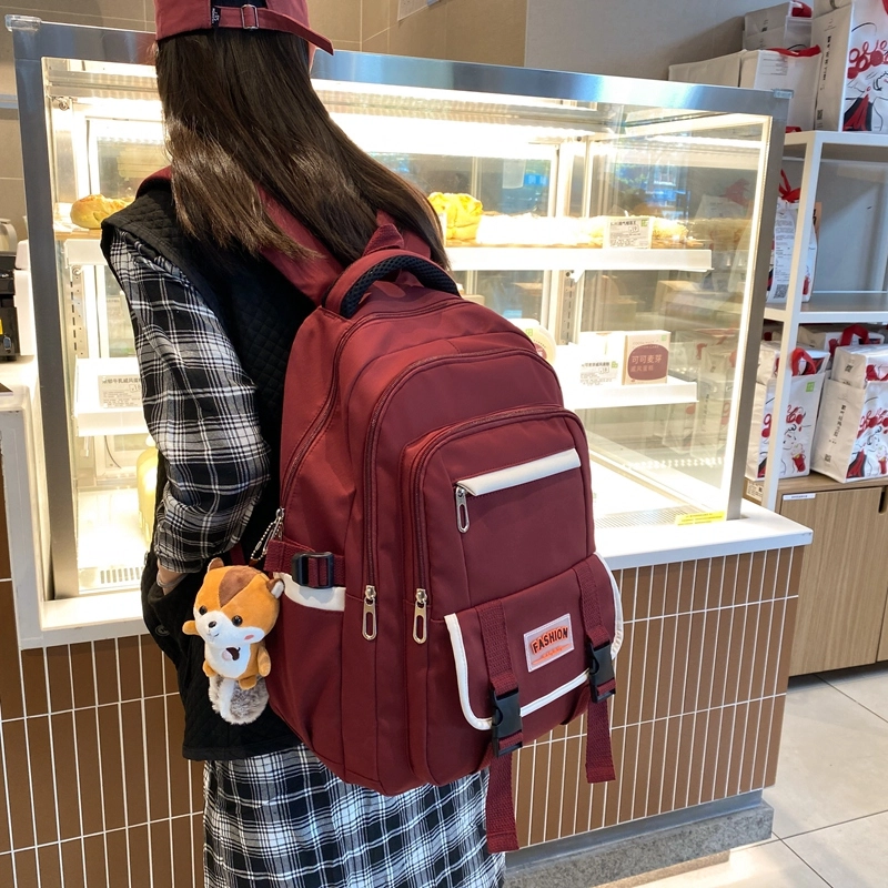 尊梵 休闲简约日常上课通勤时尚百搭 尼龙布 双肩包 女款 黑色/粉色/红色/绿色/蓝色