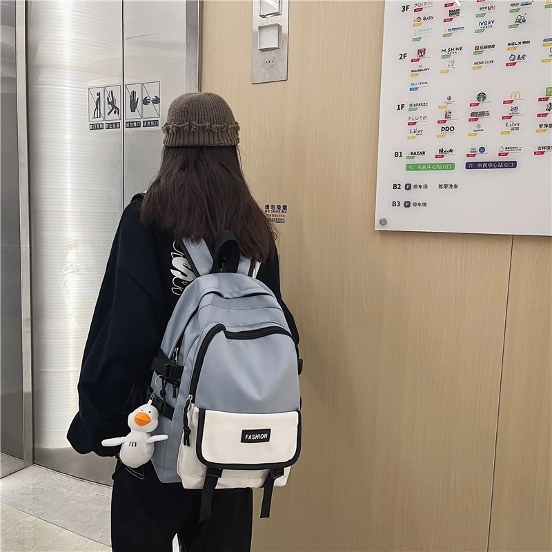 尊梵 小清新拉链 时尚双肩包 学生校园背包 尼龙 男女同款 多色