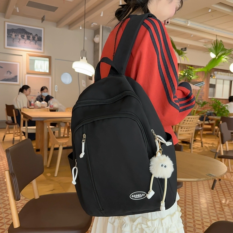 尊梵 潮流拉链清新图案纯色 尼龙 双肩包 女款 多色