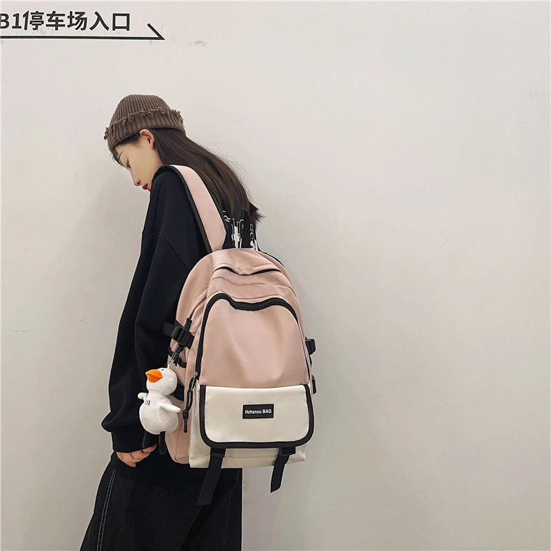 尊梵 小清新拉链 时尚双肩包 学生校园背包 尼龙 男女同款 多色