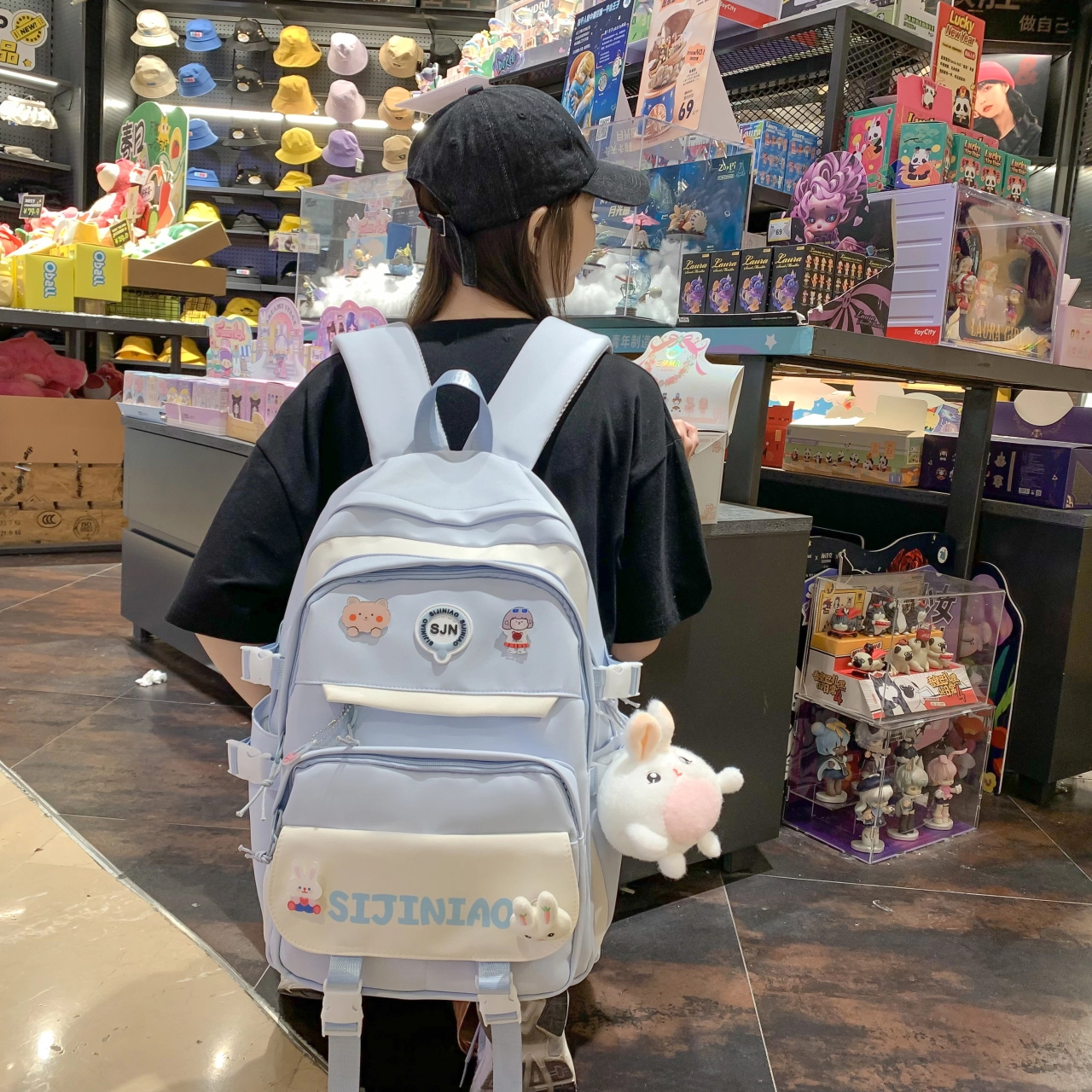 尊梵 多功能大容量书包多口袋双肩包 尼龙 女款 多色