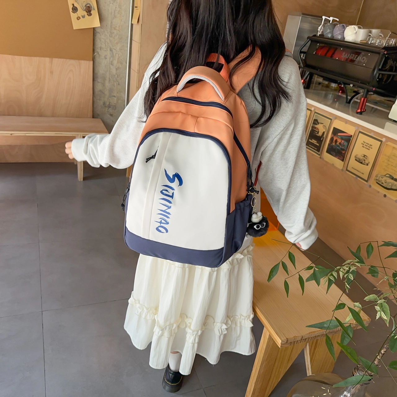 尊梵 多功能大容量书包多口袋 双肩包 尼龙 女款 多色