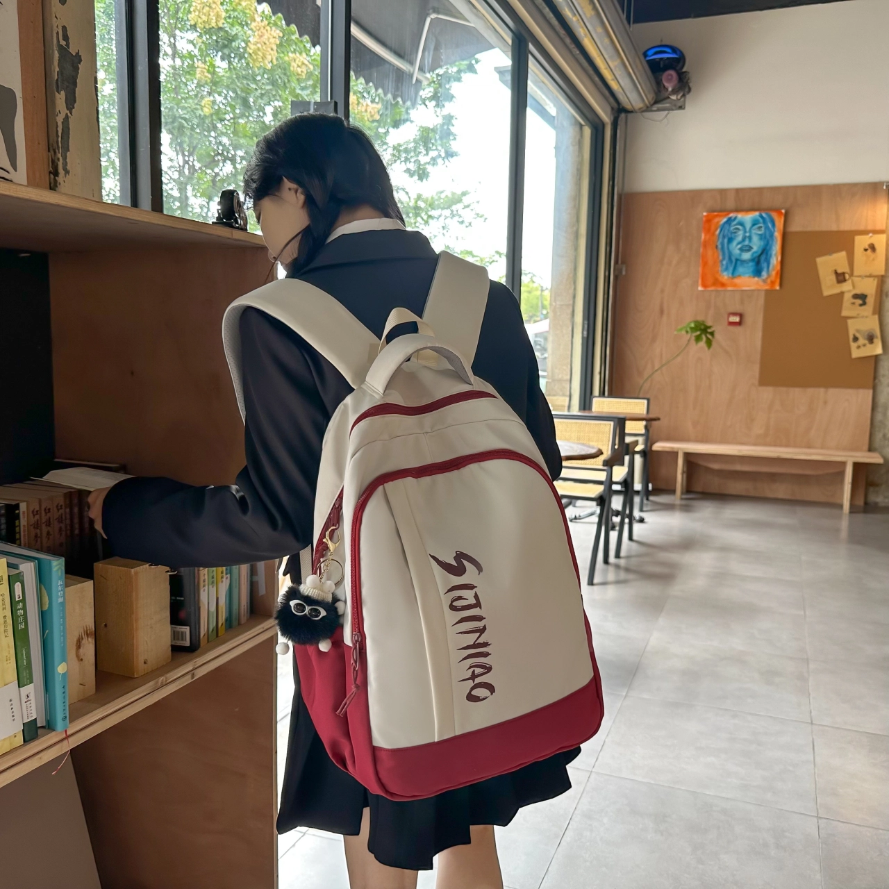 尊梵 多功能大容量书包多口袋 双肩包 尼龙 女款 多色