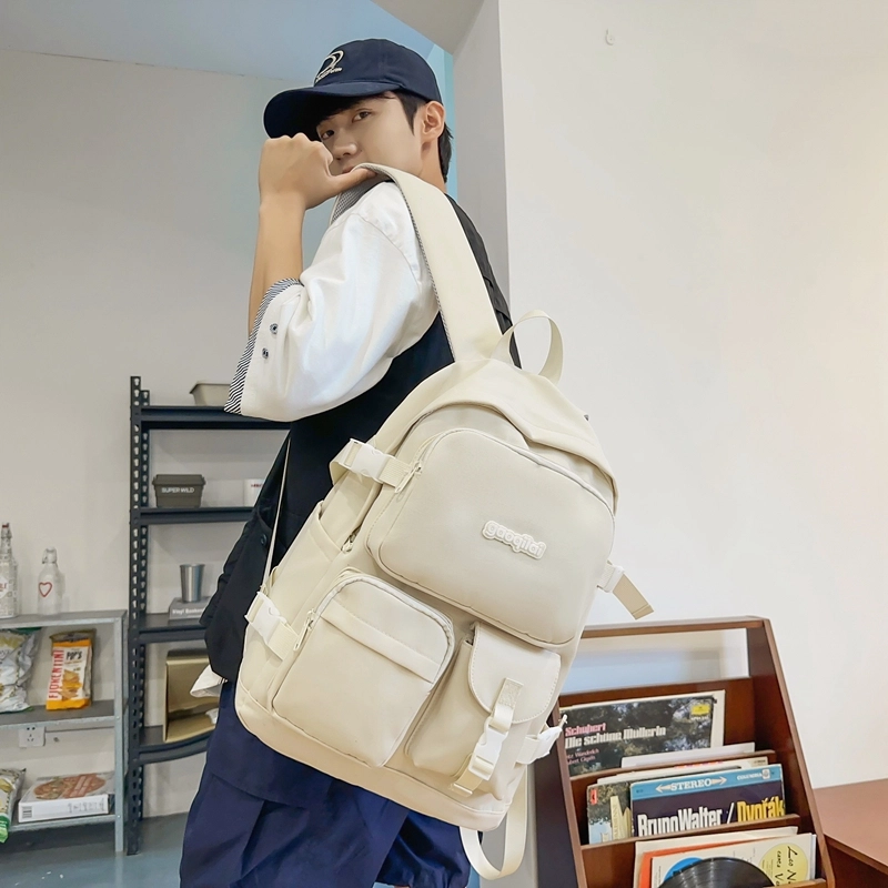 尊梵 多功能电脑背包大容量书包学生电脑多口袋 尼龙 双肩包