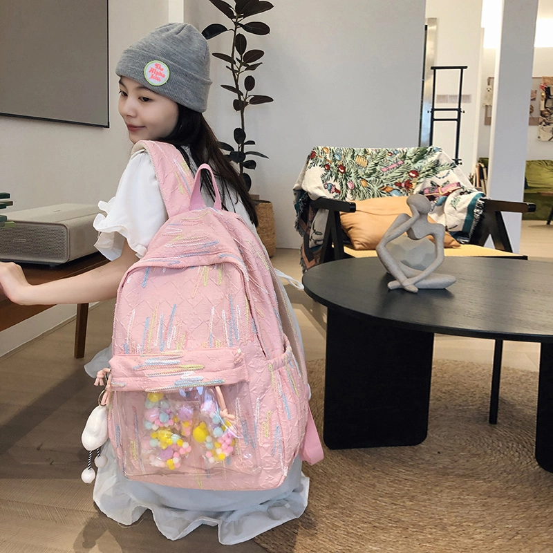 尊梵 小清新休闲简约日常上课通勤时尚百搭 尼龙 双肩包 女款 白色/黑色/粉色/黄色