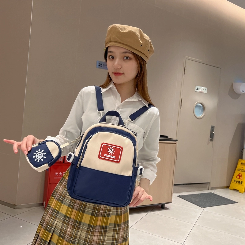 尊梵 小清新时尚校园大学生通勤背包 尼龙 双肩包 常规 女款 黑色/粉色/卡其色/蓝色