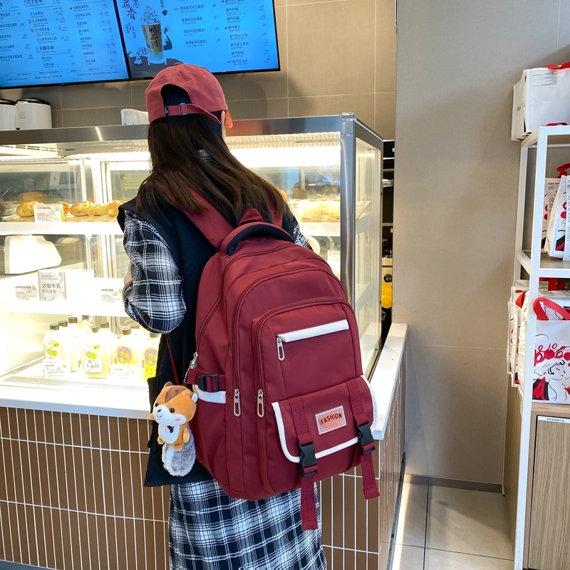 尊梵 休闲简约日常上课通勤时尚百搭 尼龙布 双肩包 女款 黑色/粉色/红色/绿色/蓝色