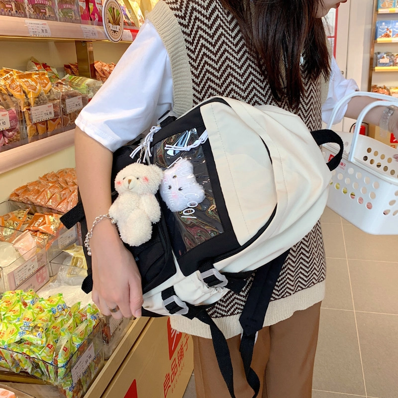 尊梵 小清新休闲简约百搭通勤 尼龙 双肩包 女款 黑色/紫色/绿色/蓝色/粉红色