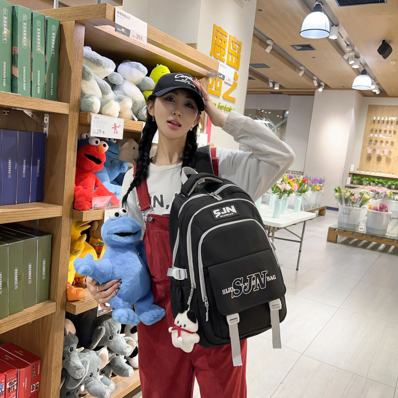 尊梵 多功能电脑时尚多口袋拉链 双肩包 尼龙 女款 多色