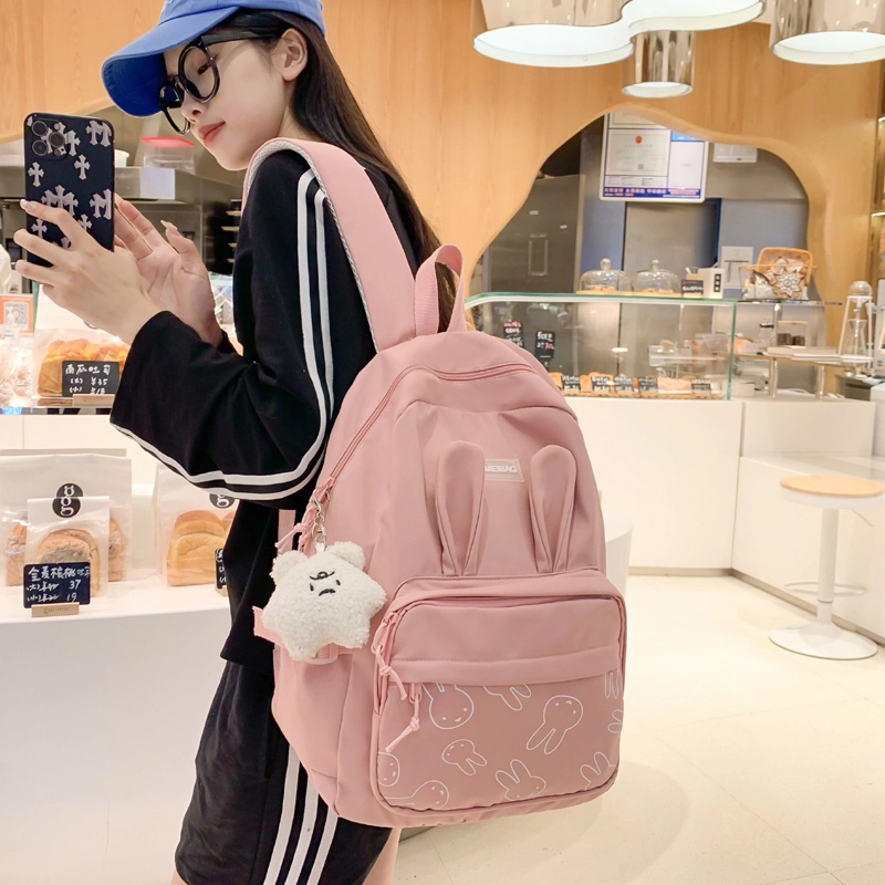 尊梵 甜美淑女时尚街头潮流休闲百搭 尼龙 双肩包 女款 黑色/紫色/绿色/蓝色/粉色