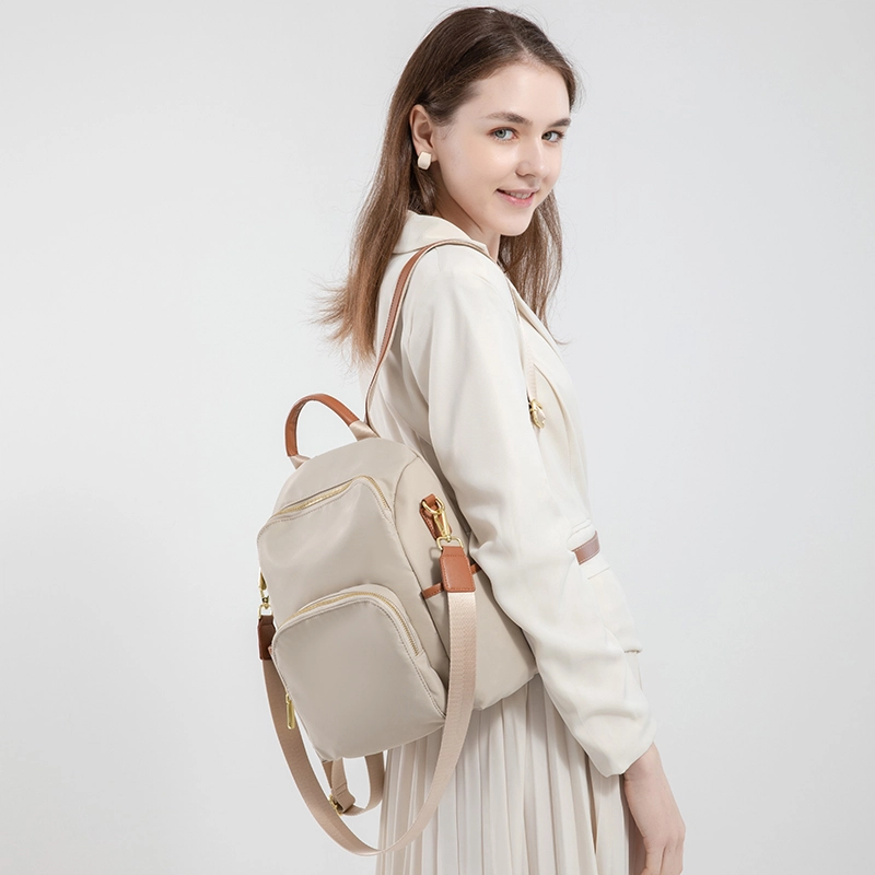 维尼奥 潮流休闲通勤轻便百搭 牛津布 双肩包 女款 杏色