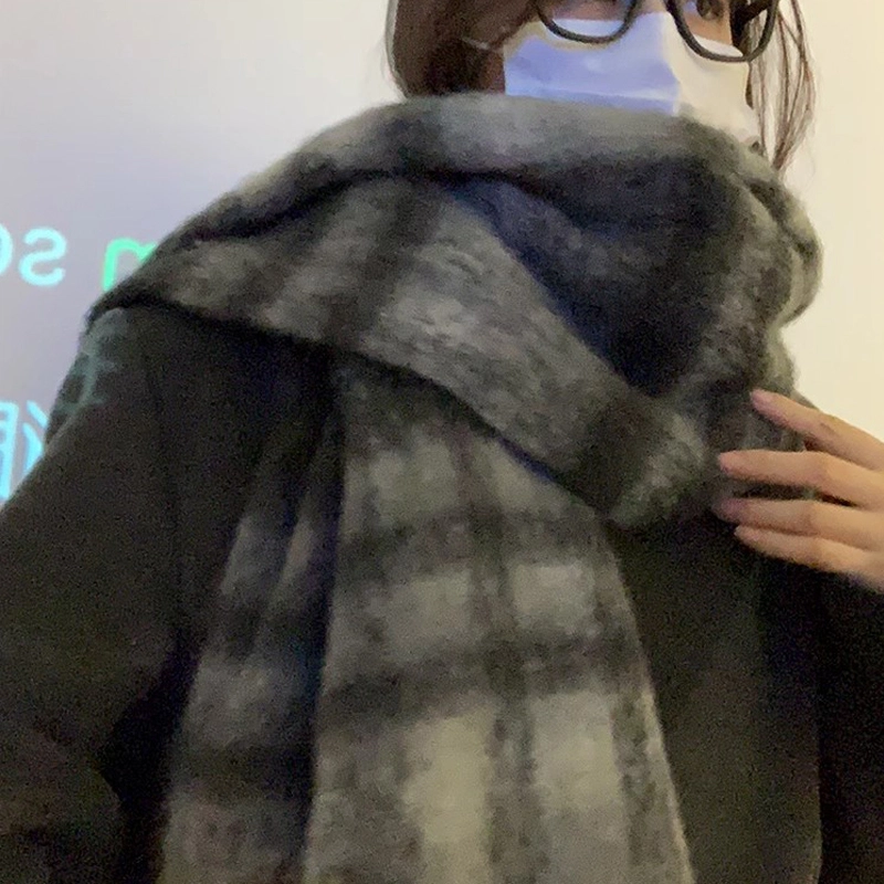 木林森 韩版冷淡风马海毛流苏围脖 秋冬季日系百搭 加厚保暖 绒线围巾 男女同款情侣款