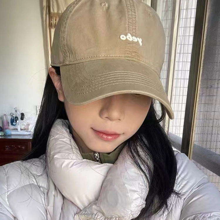 木林森 日系复古水洗做旧潮牌字母刺绣棒球帽子软顶宽檐户外出行防晒遮阳百搭大头围显脸小 棉 鸭舌帽 男女同款情侣款