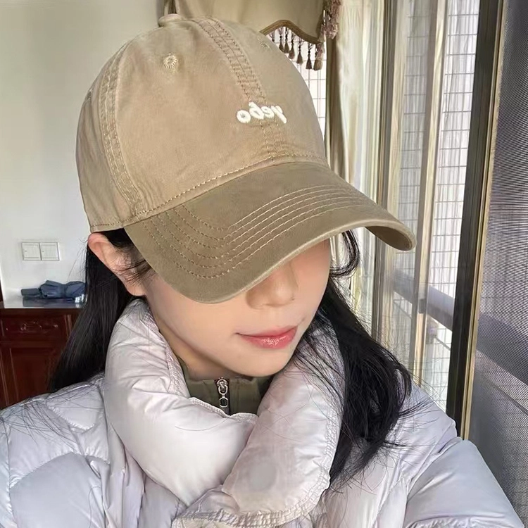 木林森 日系复古水洗做旧潮牌字母刺绣棒球帽子软顶宽檐户外出行防晒遮阳百搭大头围显脸小 棉 鸭舌帽 男女同款情侣款