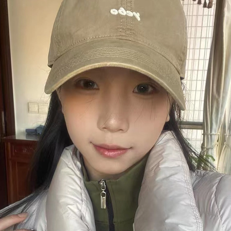 木林森 日系复古水洗做旧潮牌字母刺绣棒球帽子软顶宽檐户外出行防晒遮阳百搭大头围显脸小 棉 鸭舌帽 男女同款情侣款