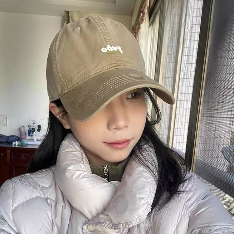 木林森 日系复古水洗做旧潮牌字母刺绣棒球帽子软顶宽檐户外出行防晒遮阳百搭大头围显脸小 棉 鸭舌帽 男女同款情侣款